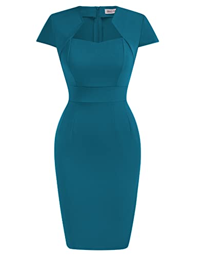 Vintage Elegance: Grace Karin 50s 60s Pencil Dress with Cap Sleeves