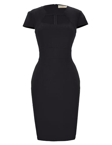 Vintage Elegance: Grace Karin 50s 60s Pencil Dress with Cap Sleeves