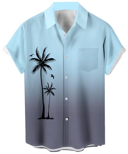 Retro Cool: Men's 1950s Vintage Hawaiian Bowling Shirt