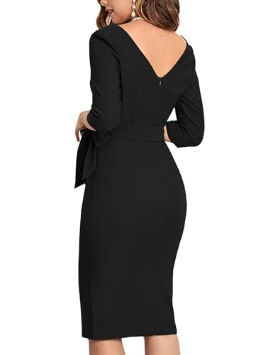 Retro Glamour: MUXXN Vintage Faux Wrap V Neck Party Dress