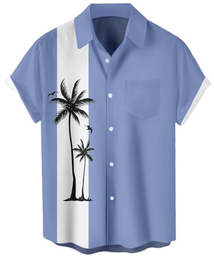 Retro Cool: Men's 1950s Vintage Hawaiian Bowling Shirt