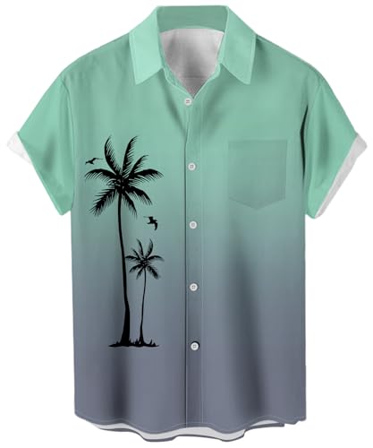 Retro Cool: Men's 1950s Vintage Hawaiian Bowling Shirt