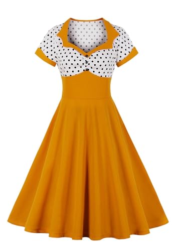 Vintage Vixen: Nihsatin 1950s Rockabilly Swing Dress with Polka Dots