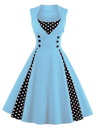 Vintage Vixen: Nihsatin 1950s Rockabilly Swing Dress with Polka Dots