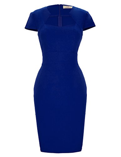 Vintage Elegance: Grace Karin 50s 60s Pencil Dress with Cap Sleeves