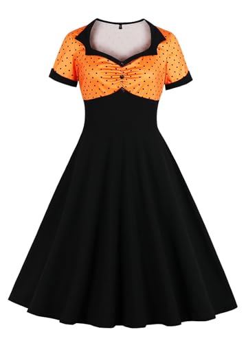 Vintage Vixen: Nihsatin 1950s Rockabilly Swing Dress with Polka Dots