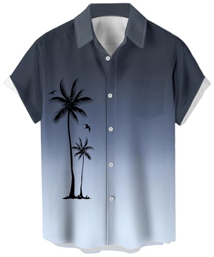 Retro Cool: Men's 1950s Vintage Hawaiian Bowling Shirt