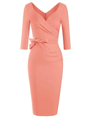 Retro Glamour: MUXXN Vintage Faux Wrap V Neck Party Dress