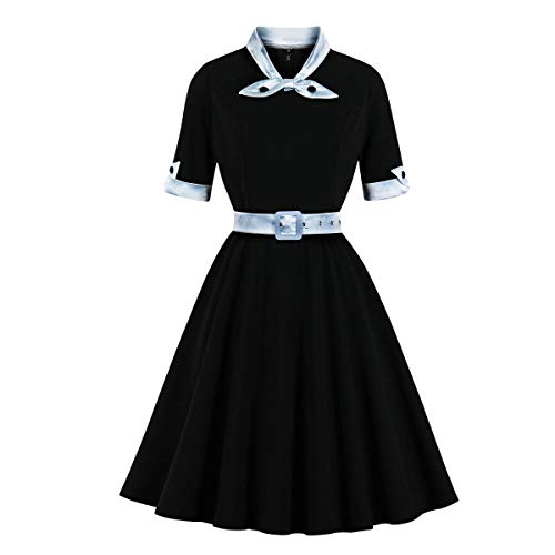 Vintage Glamour: Retro 1950s Rockabilly Midi Dress with Bow Detail