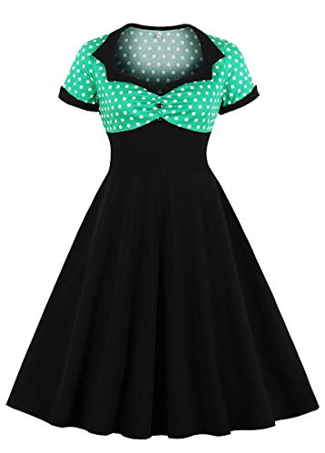 Vintage Vixen: Nihsatin 1950s Rockabilly Swing Dress with Polka Dots