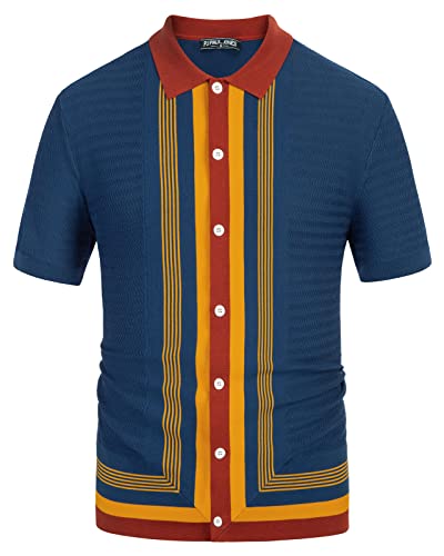 Retro Stripe Knit Polo Shirt: A Must-Have for Your 2022 Wardrobe!