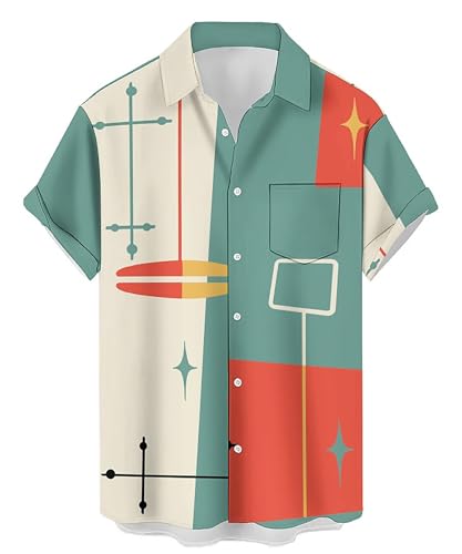 Rock the Retro Vibes with QIVICIMA Men's Vintage Hawaiian Camp Shirts