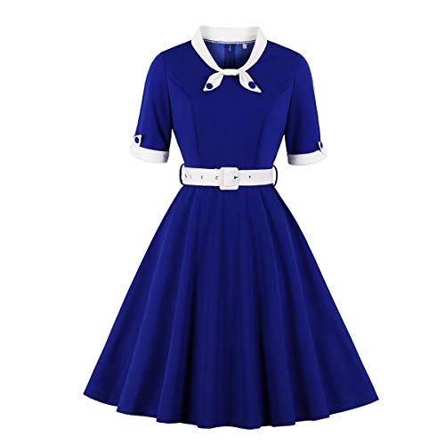 Vintage Glamour: Retro 1950s Rockabilly Midi Dress with Bow Detail