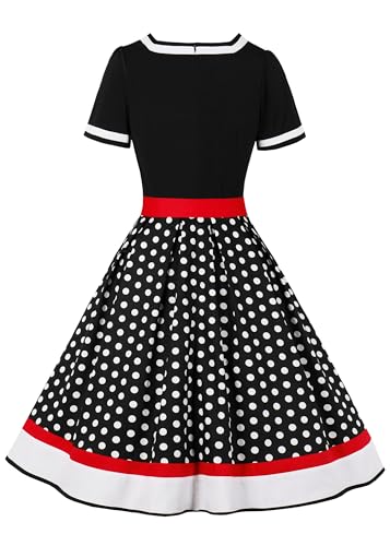 Vintage Vixen: Nihsatin 1950s Rockabilly Swing Dress with Polka Dots