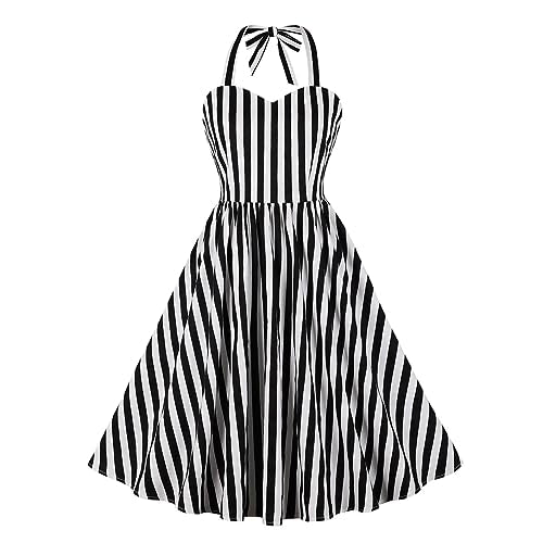 Vintage Glamour: Retro 1950s Rockabilly Midi Dress with Bow Detail