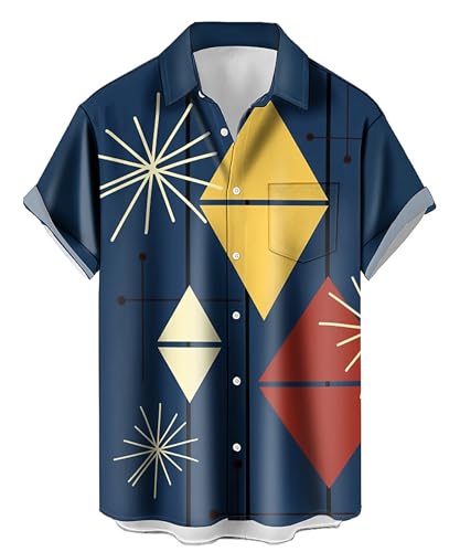 Rock the Retro Vibes with QIVICIMA Men's Vintage Hawaiian Camp Shirts