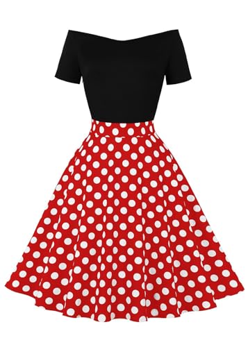 Vintage Vixen: Nihsatin 1950s Rockabilly Swing Dress with Polka Dots