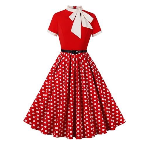 Vintage Floral Swing Dress: 1950s Retro Rockabilly Party Dress