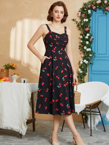 Vintage Glamour: Belle Poque Women's 1950s Cocktail Swing Dress with Pockets