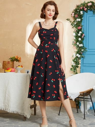 Vintage Glamour: Belle Poque Women's 1950s Cocktail Swing Dress with Pockets