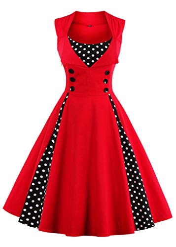 Vintage Vixen: Nihsatin 1950s Rockabilly Swing Dress with Polka Dots