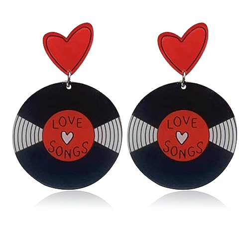 Retro Record Dangle Earrings - Rock 'n' Roll Vinyl Style