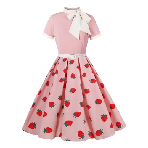 Vintage Floral Swing Dress: 1950s Retro Rockabilly Party Dress