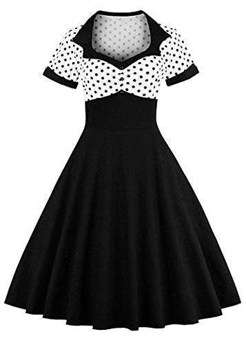 Vintage Vixen: Nihsatin 1950s Rockabilly Swing Dress with Polka Dots