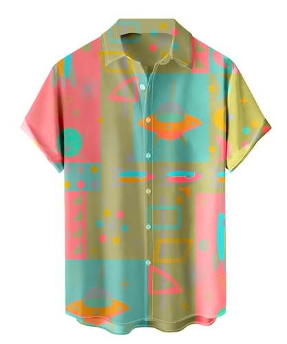 Rock the Retro Vibes with QIVICIMA Men's Vintage Hawaiian Camp Shirts