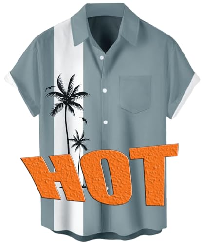 Retro Cool: Men's 1950s Vintage Hawaiian Bowling Shirt