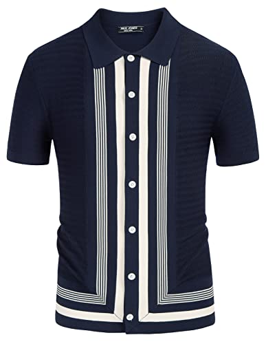 Retro Stripe Knit Polo Shirt: A Must-Have for Your 2022 Wardrobe!