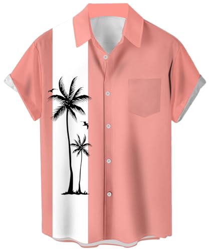 Retro Cool: Men's 1950s Vintage Hawaiian Bowling Shirt