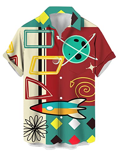 Rock the Retro Vibes with QIVICIMA Men's Vintage Hawaiian Camp Shirts