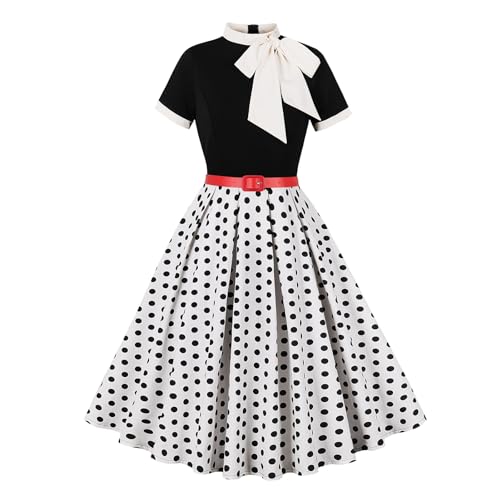 Vintage Floral Swing Dress: 1950s Retro Rockabilly Party Dress