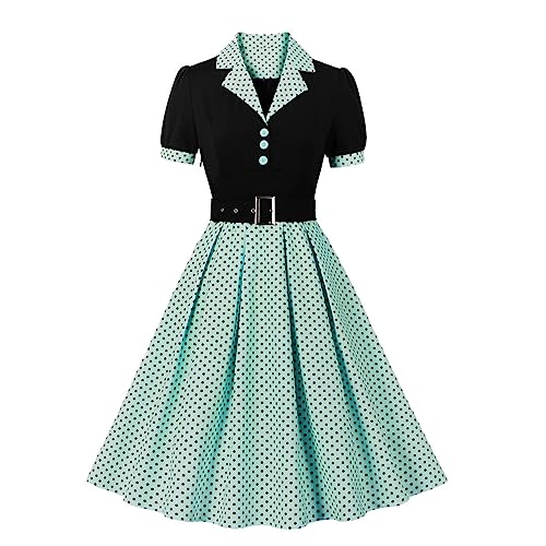 Vintage Glamour: Retro 1950s Rockabilly Midi Dress with Bow Detail