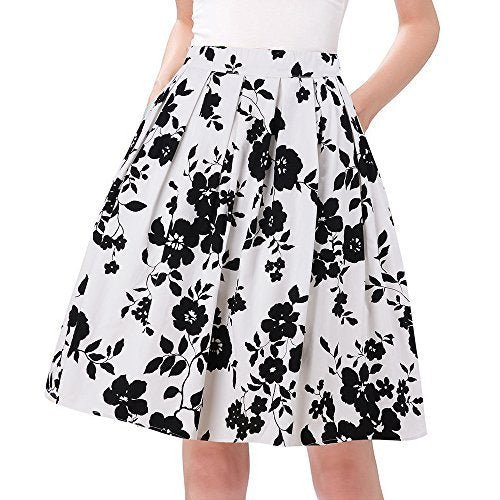 Timeless Elegance: Taydey A-Line Vintage Midi Skirt for Women