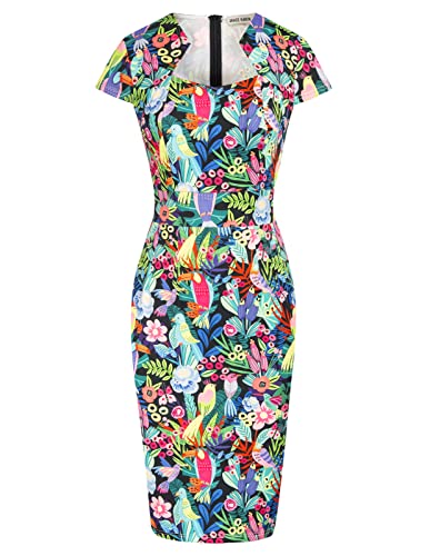 Vintage Elegance: Grace Karin 50s 60s Pencil Dress with Cap Sleeves