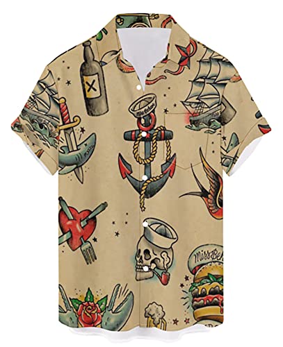 Rock the Retro Vibes with QIVICIMA Men's Vintage Hawaiian Camp Shirts