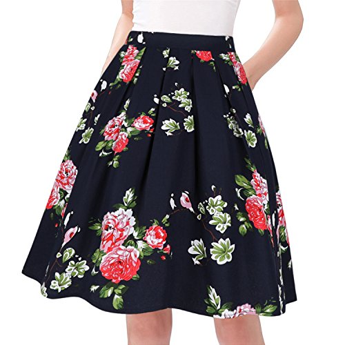 Timeless Elegance: Taydey A-Line Vintage Midi Skirt for Women