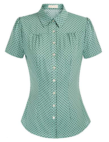 Elegant Dots Printed Vintage Blouse for Stylish Women