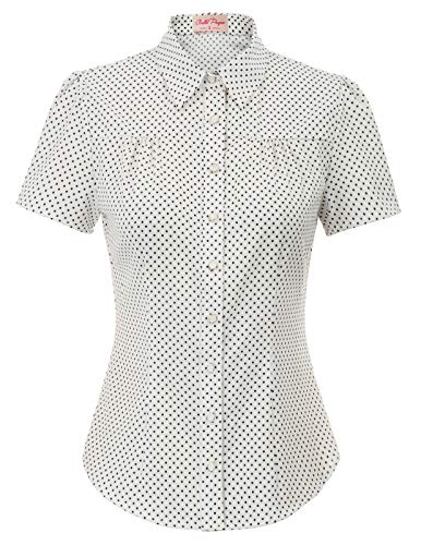 Elegant Dots Printed Vintage Blouse for Stylish Women