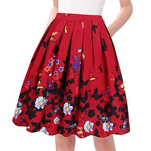 Timeless Elegance: Taydey A-Line Vintage Midi Skirt for Women