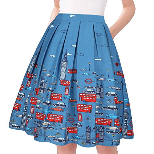 Timeless Elegance: Taydey A-Line Vintage Midi Skirt for Women