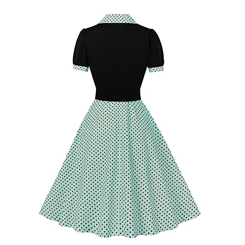 Vintage Glamour: Retro 1950s Rockabilly Midi Dress with Bow Detail