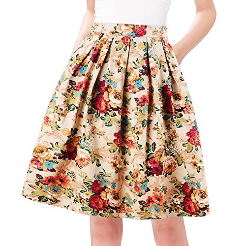 Timeless Elegance: Taydey A-Line Vintage Midi Skirt for Women