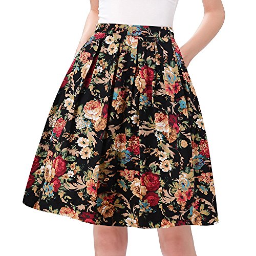 Timeless Elegance: Taydey A-Line Vintage Midi Skirt for Women