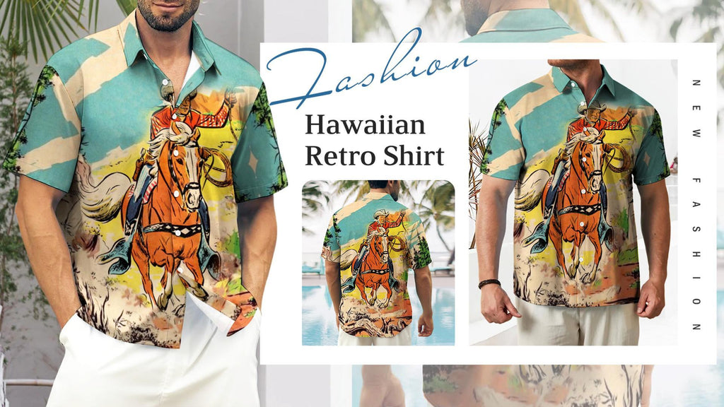 Rock the Retro Vibes with QIVICIMA Men's Vintage Hawaiian Camp Shirts